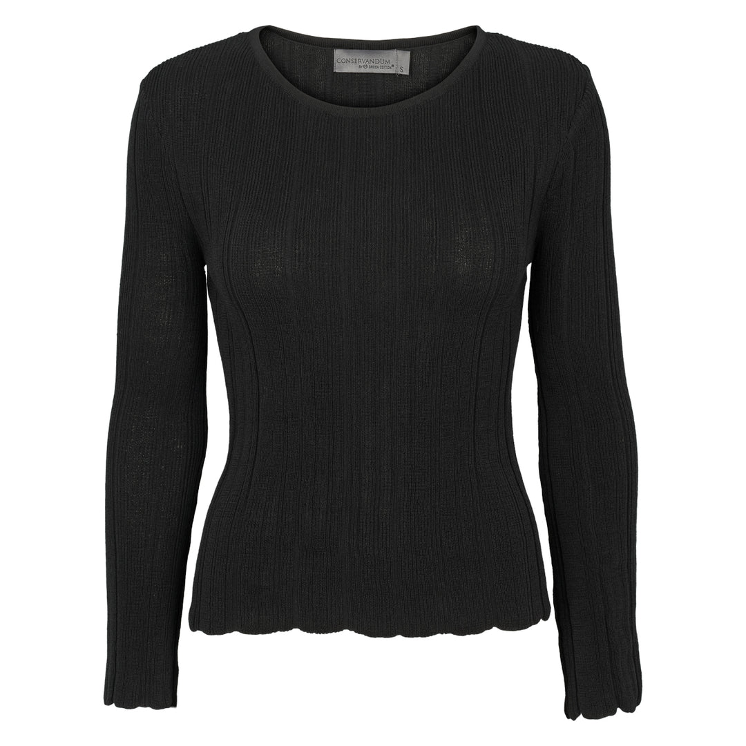 Organic cotton stripe knit sweater, GOTS