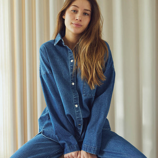 Organic denim shirt, GOTS