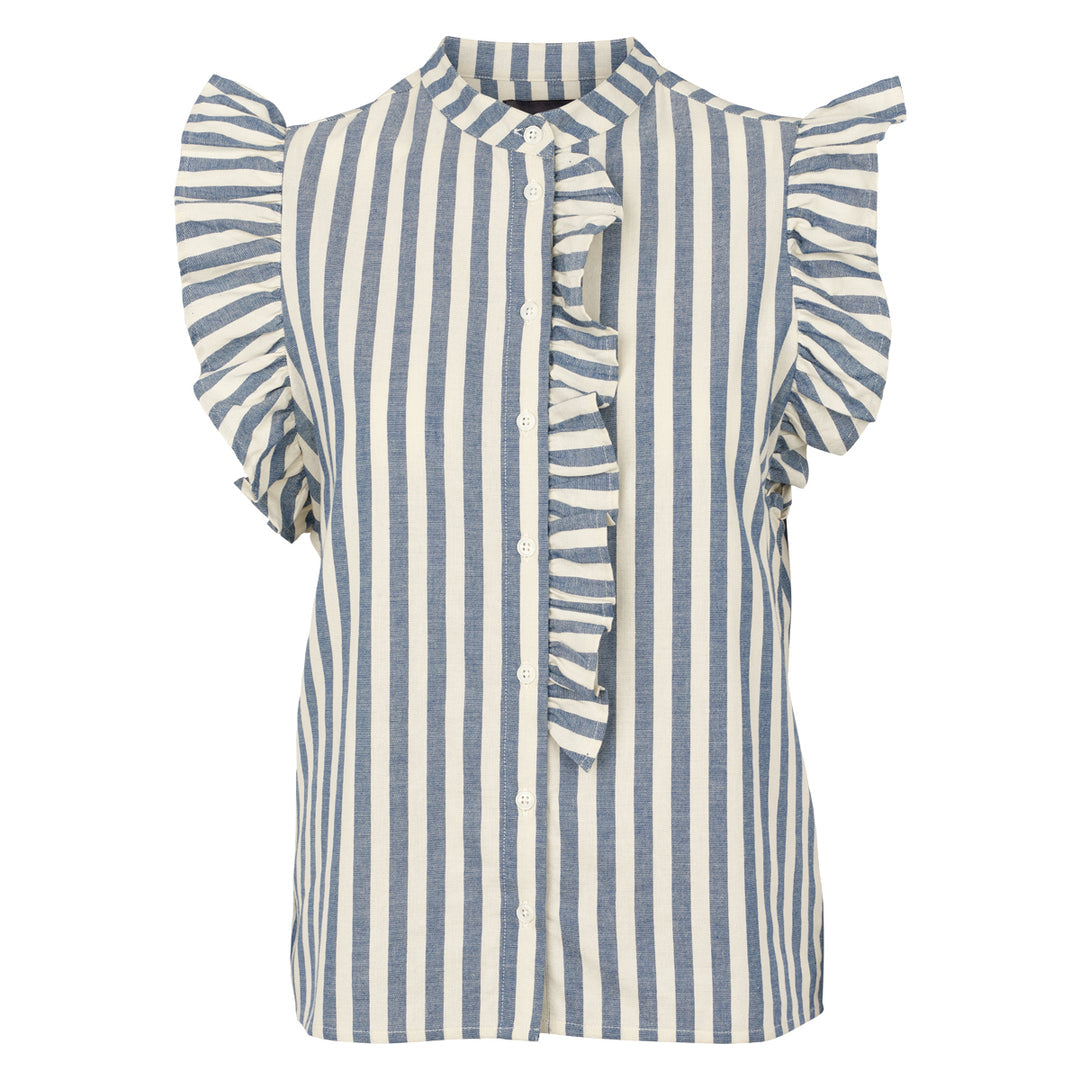 Organic stripe woven top, GOTS