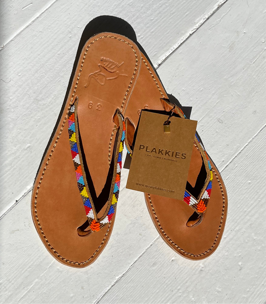 Plakkies håndlavede lædersandaler - Africa