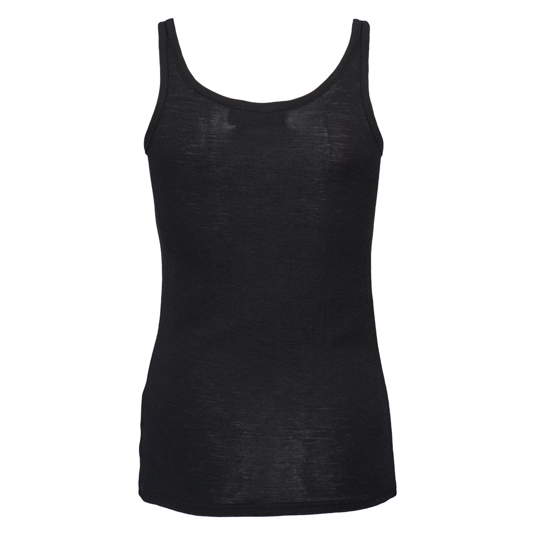 Merino wool black tank top, GOTS