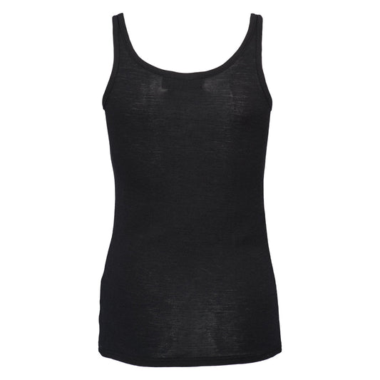 Merino wool black tank top, GOTS