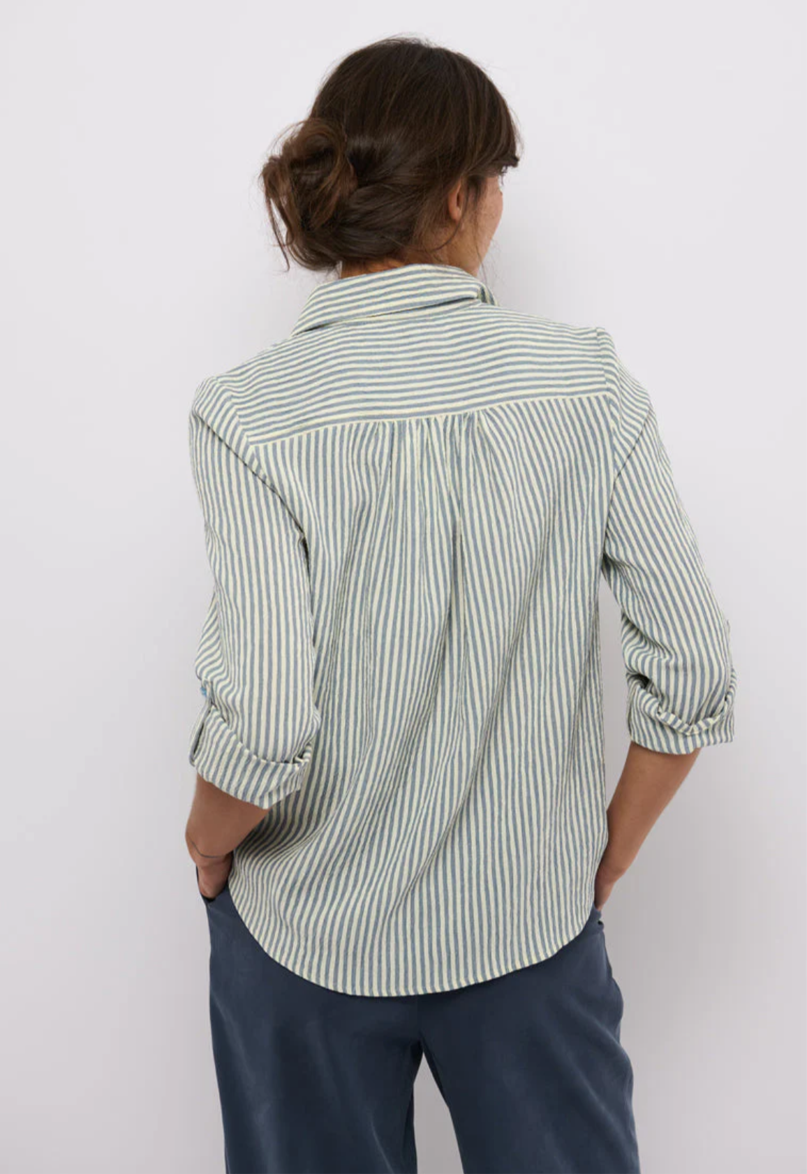 Tolsing Marie Shirt Grey Blue Stripe