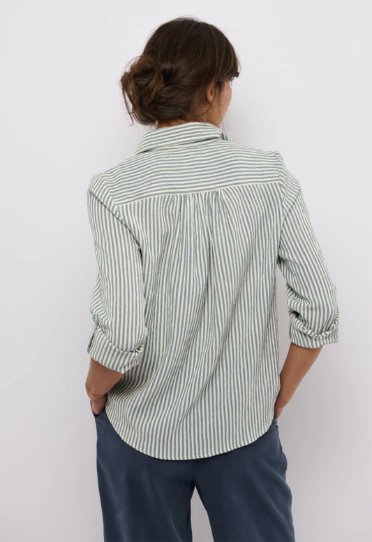 Marie Shirt Grey Blue Stripe