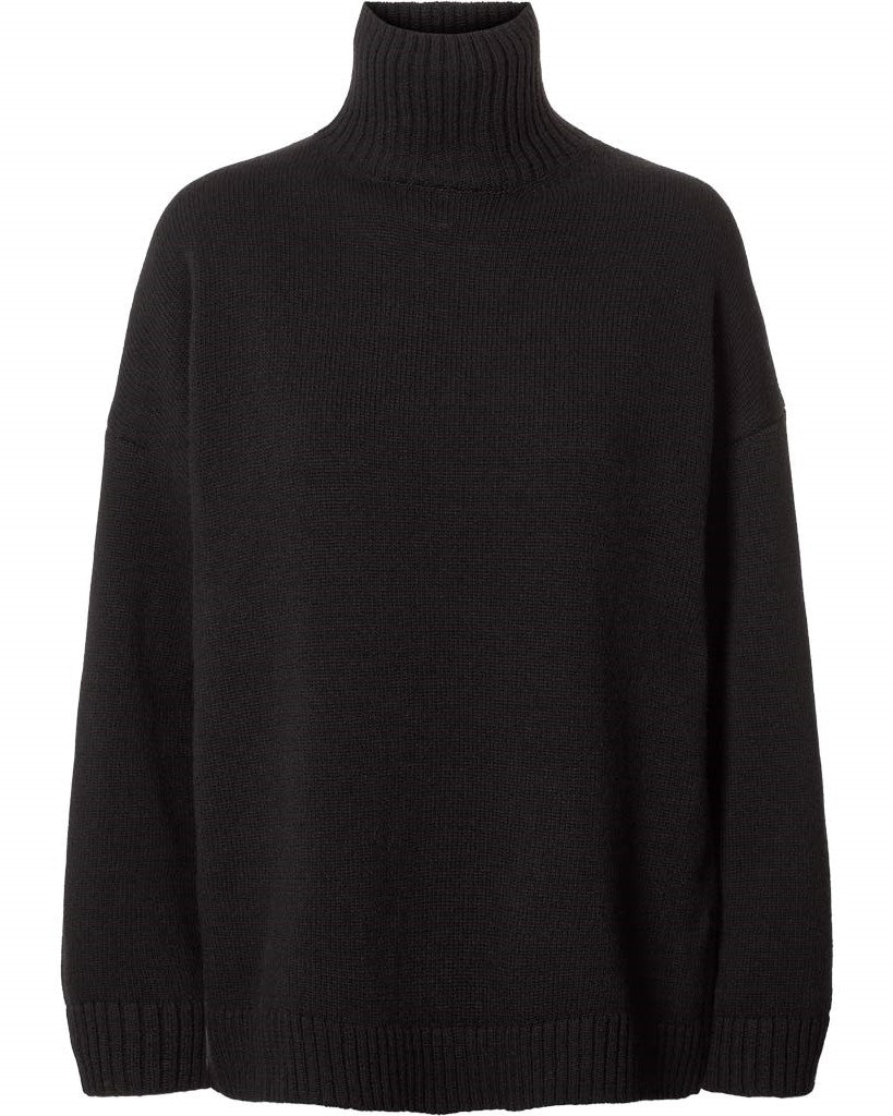 Mandie lambswool roll-neck sweater, GOTS