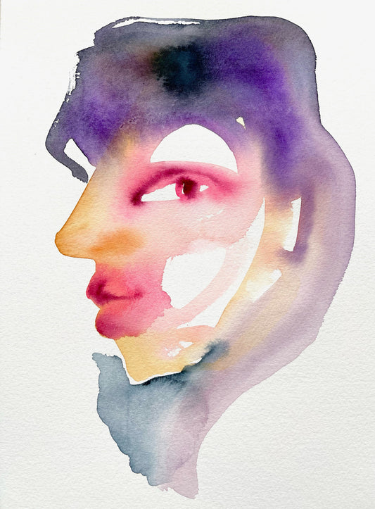 Mette Lehmann original akvarel