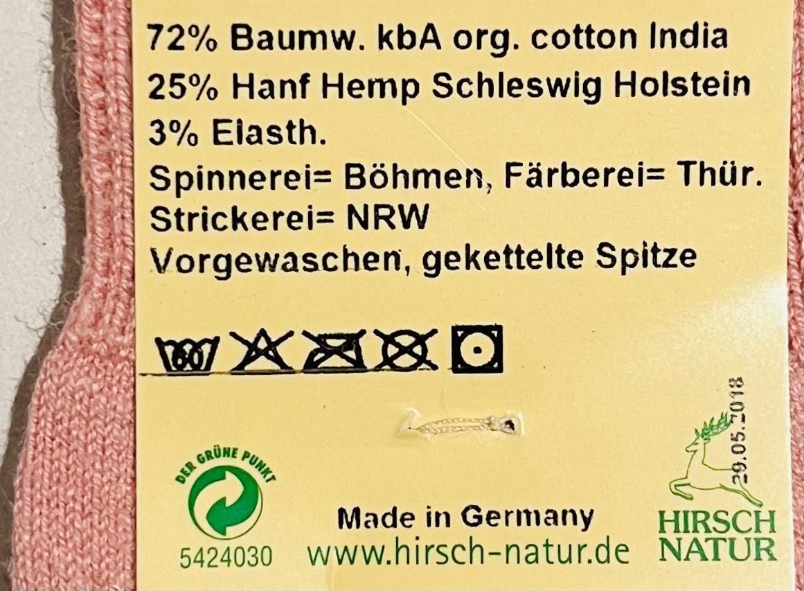 Øko bomuld/hamp strømper