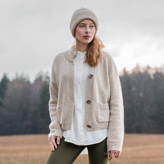 Lambs wool cardigan, GOTS