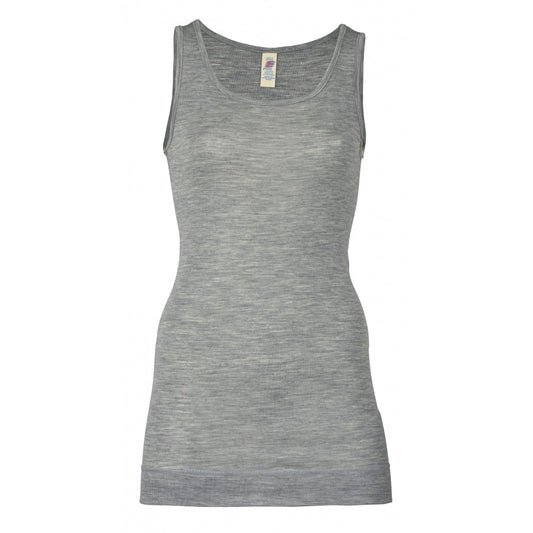 Extra long tank top merino/silk, GOTS