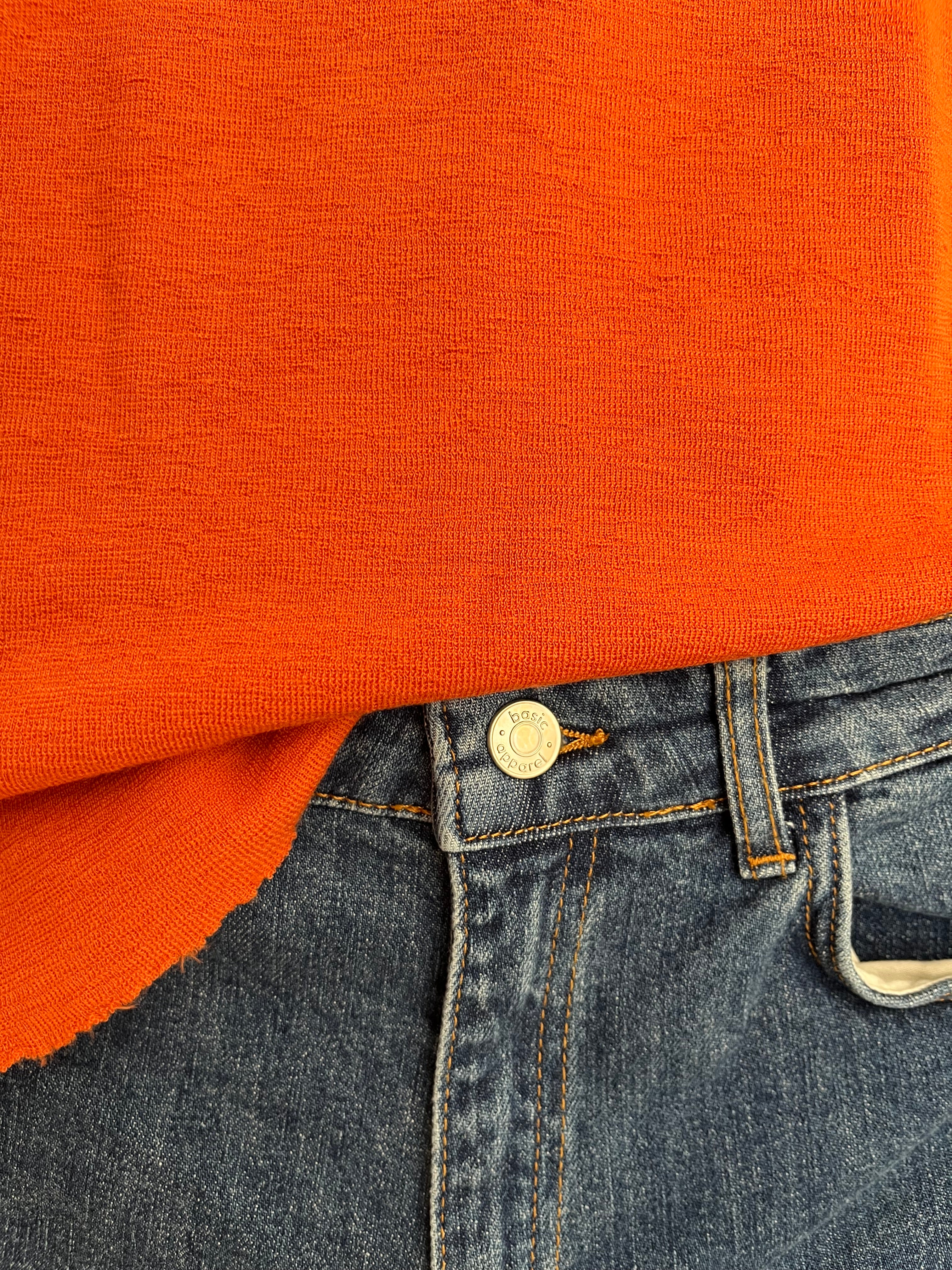 Pure merino roll-neck soft orange