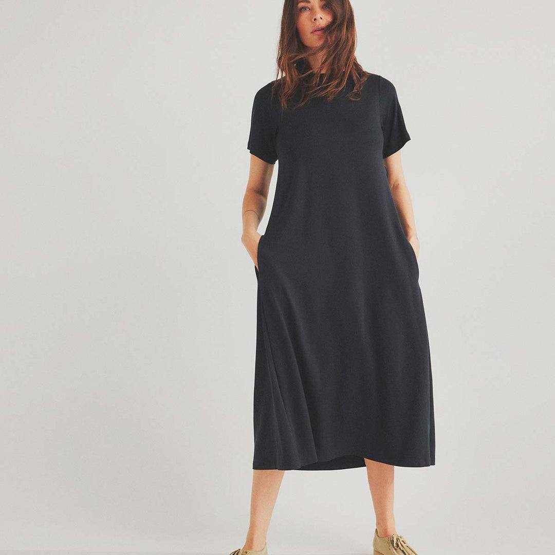Tencel t-shirt kjole med lommer