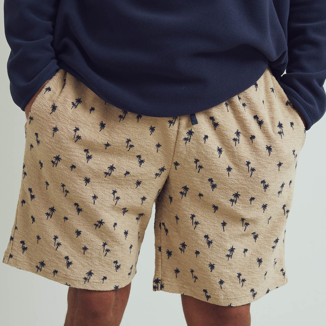 Palm terry shorts, GOTS