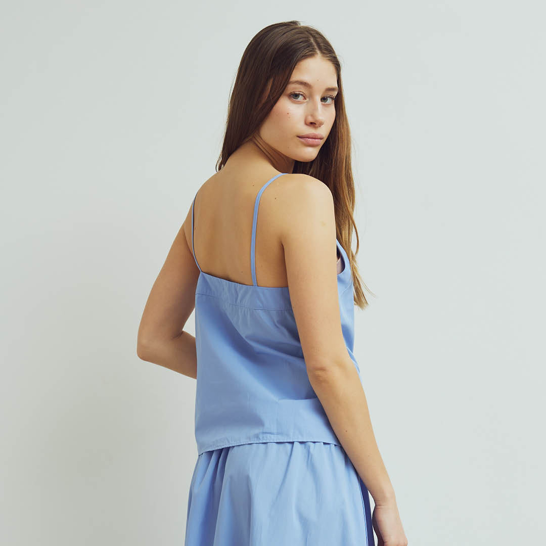 Poplin strop top, GOTS