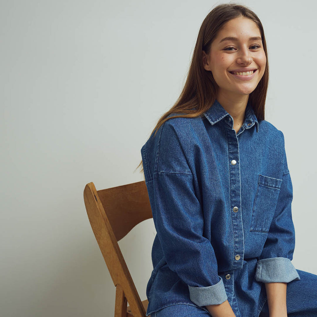 Organic denim shirt, GOTS