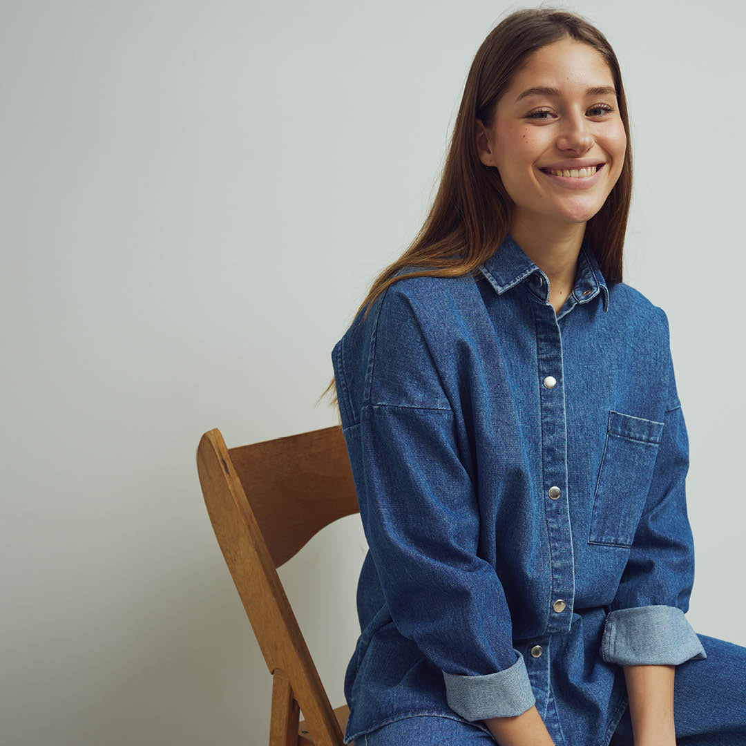 Organic denim shirt, GOTS