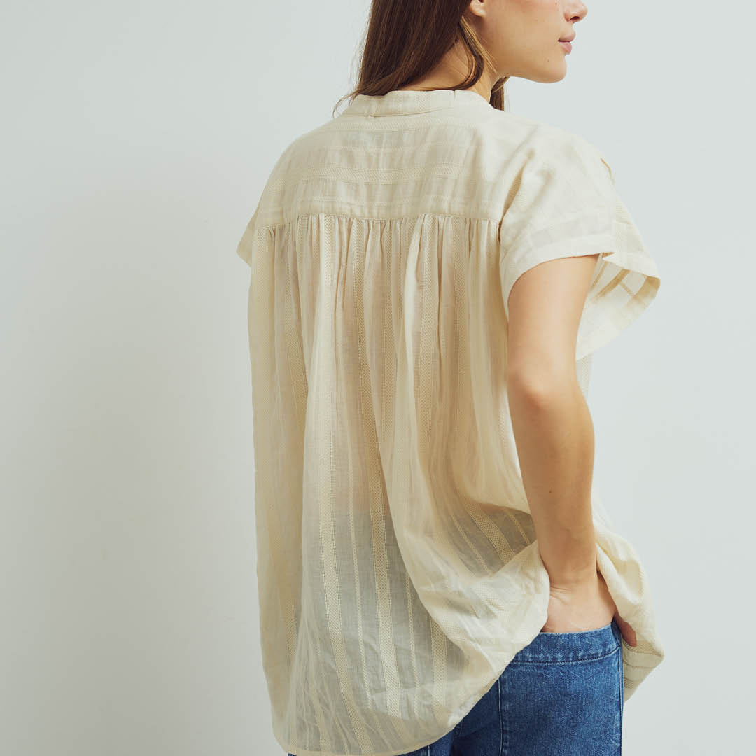 Woven Dobby top, GOTS