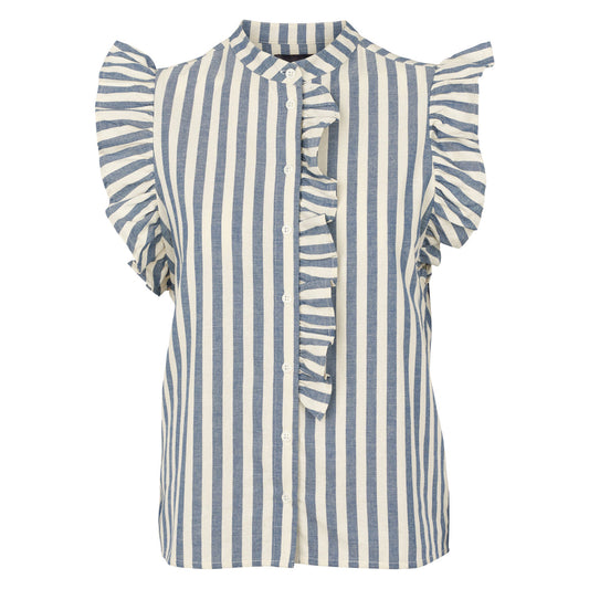 Organic stripe woven top, GOTS
