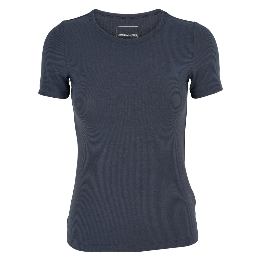 Tencel rib short-sleeve t-shirt