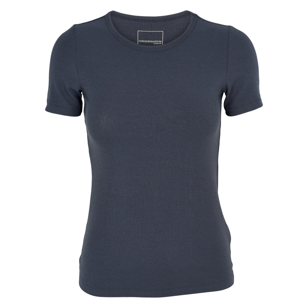 Tencel rib short-sleeve t-shirt