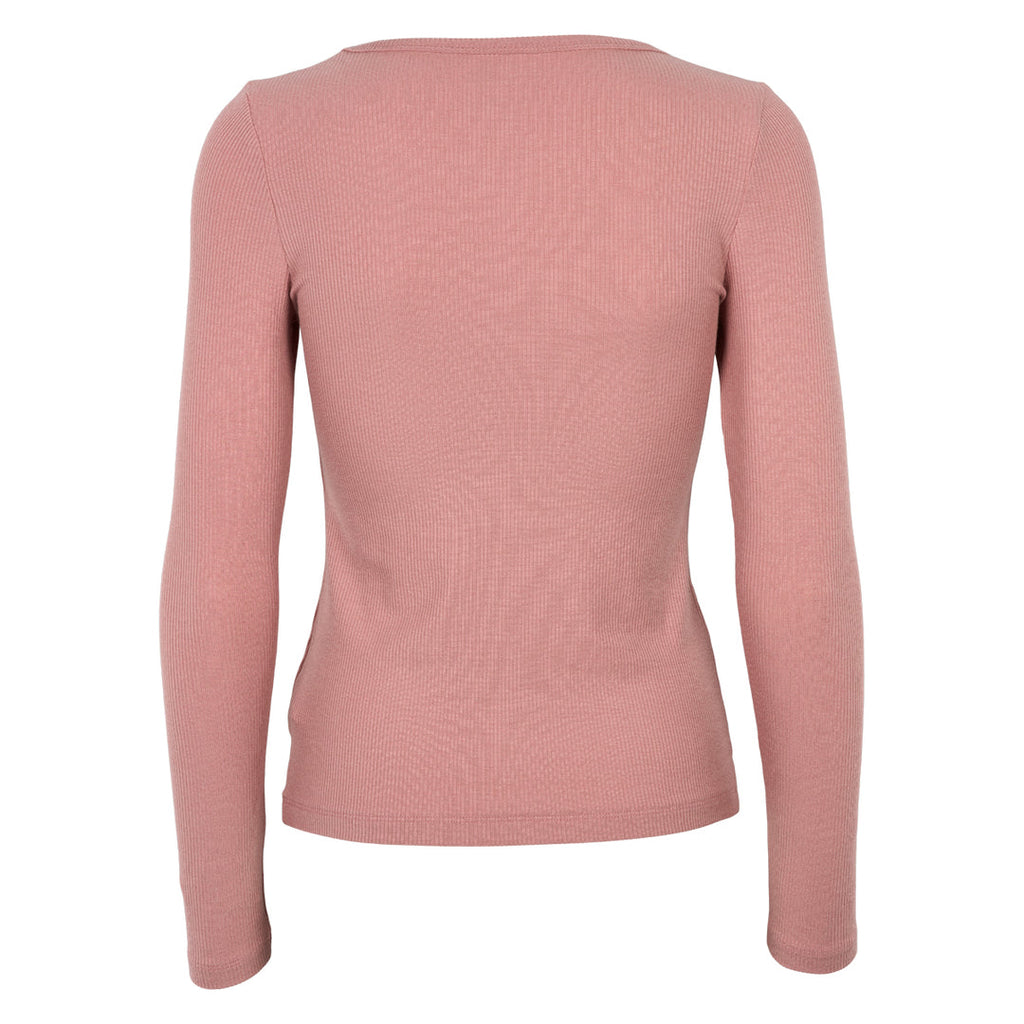 Tencel rib long-sleeve crewneck