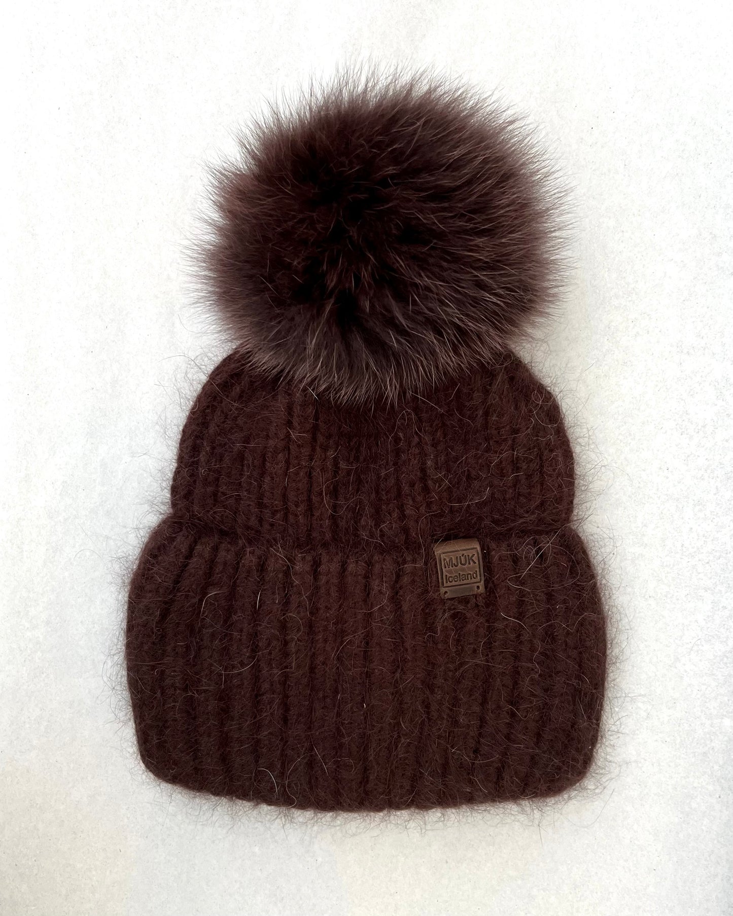 Hand-knit angora hue