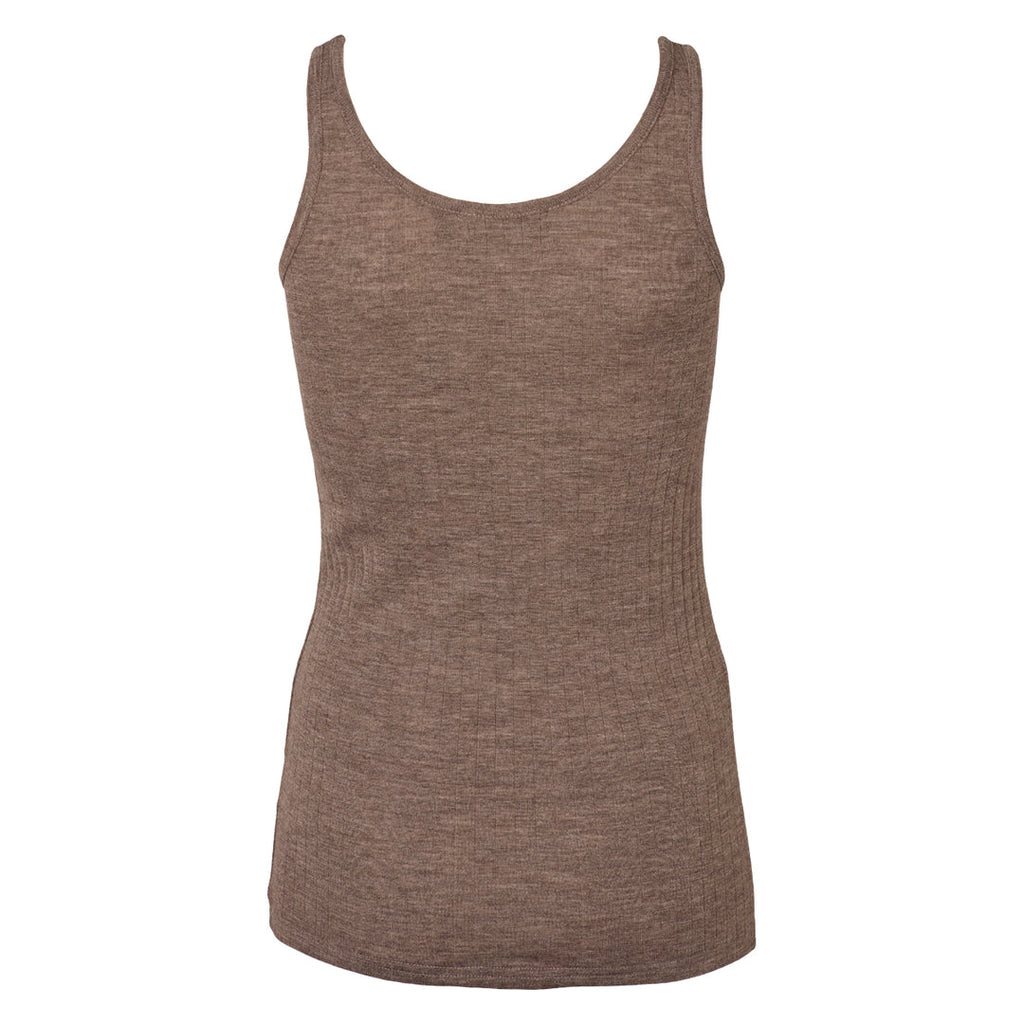 Merino rib wool tank top, GOTS