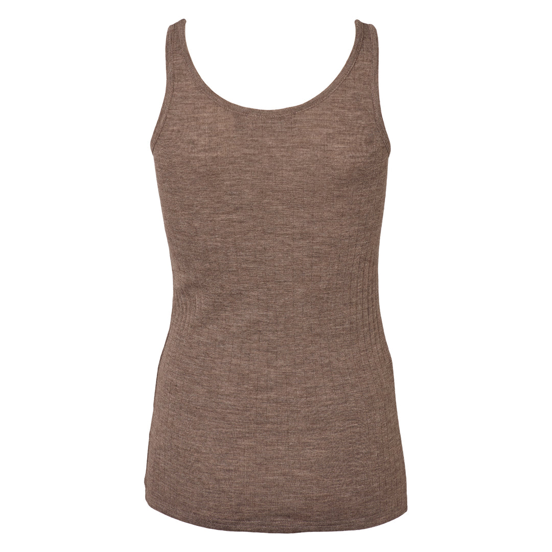 Merino rib wool tank top, GOTS