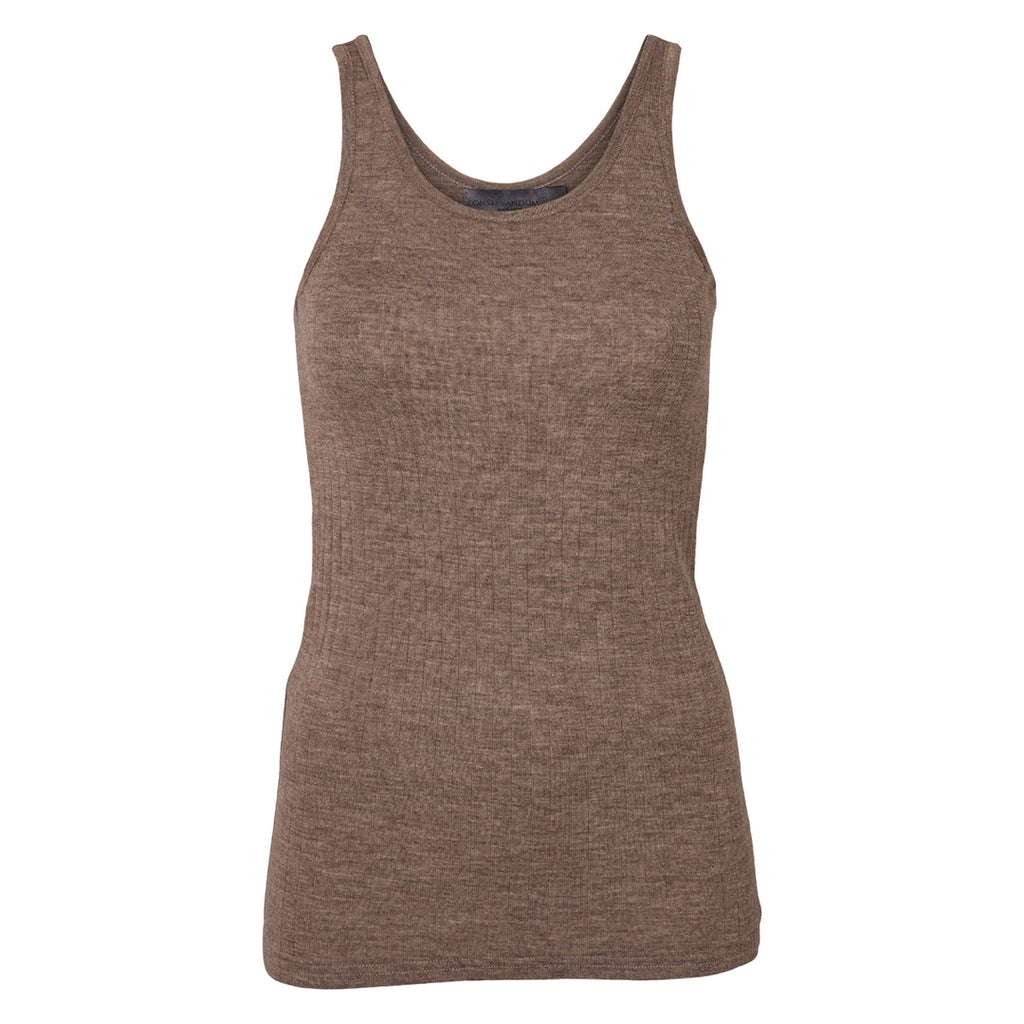 Merino rib wool tank top, GOTS