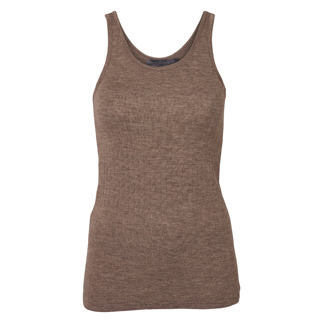 Merino rib wool tank top, GOTS