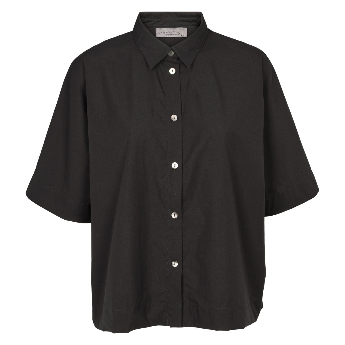 Poplin boxy short-sleeve shirt, GOTS