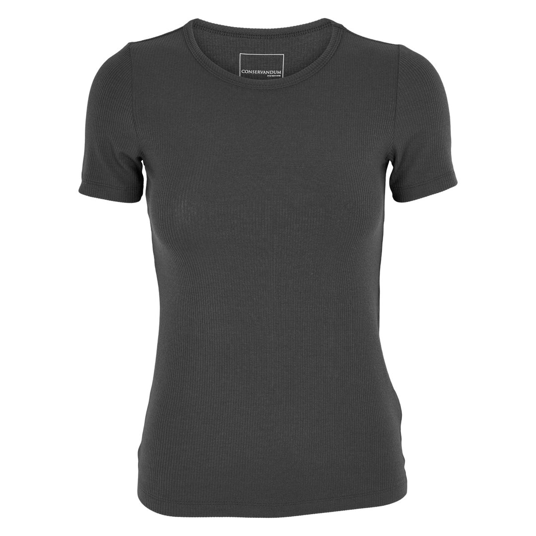 Tencel rib short-sleeve t-shirt