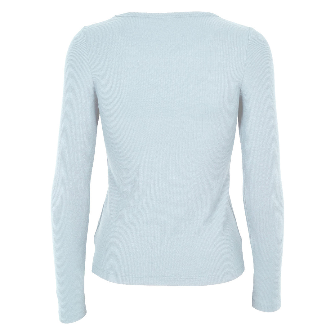 Tencel rib long-sleeve crewneck