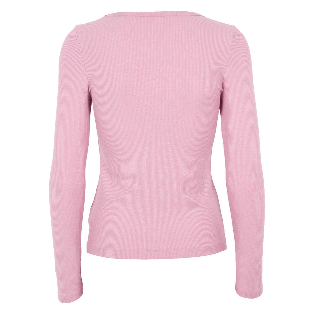 Tencel rib long-sleeve crewneck
