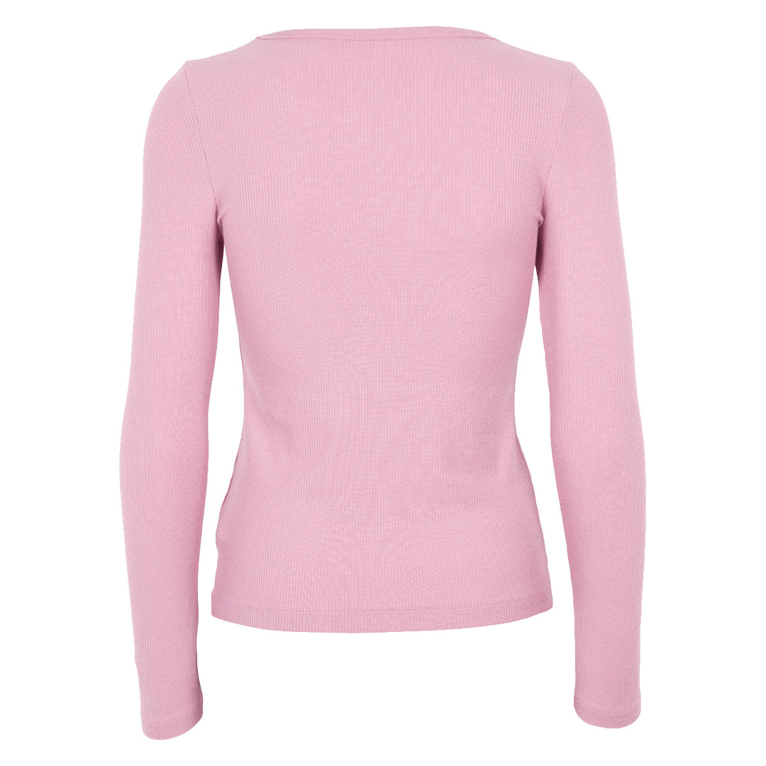 Tencel rib long-sleeve crewneck