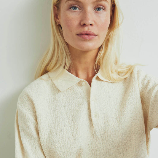 Organic cotton stripe knit sweater, GOTS