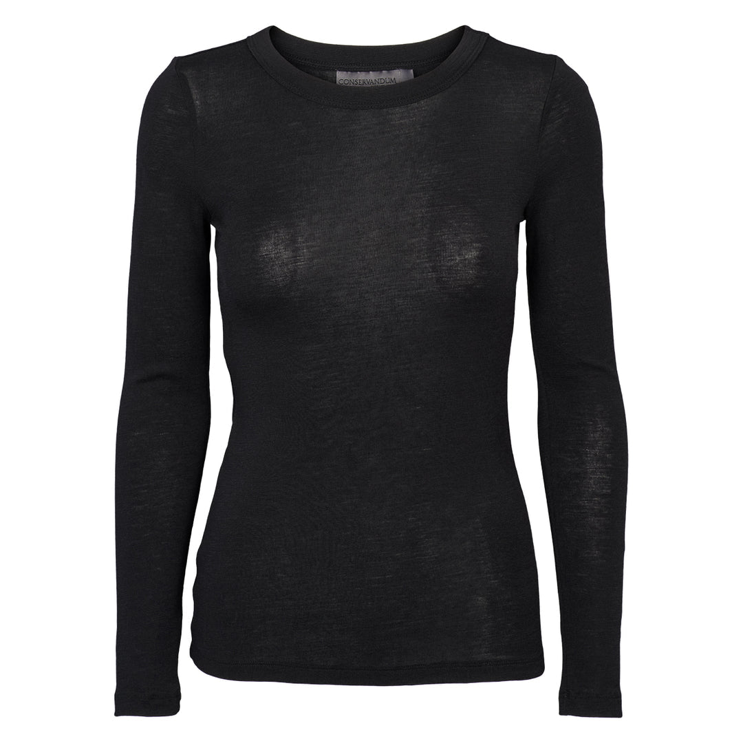 Merino wool long-sleeve choco, GOTS