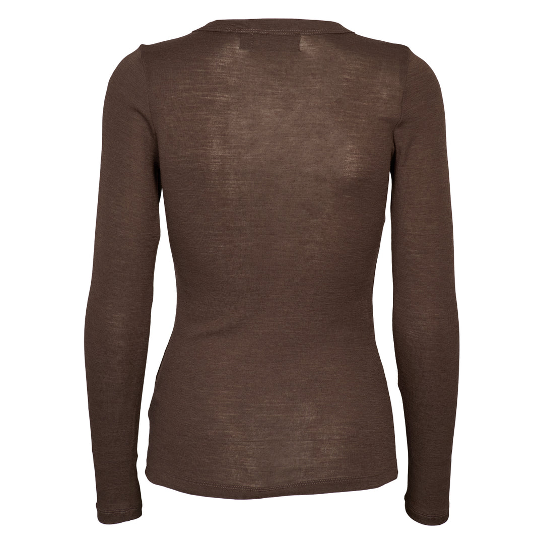 Merino wool long-sleeve choco, GOTS