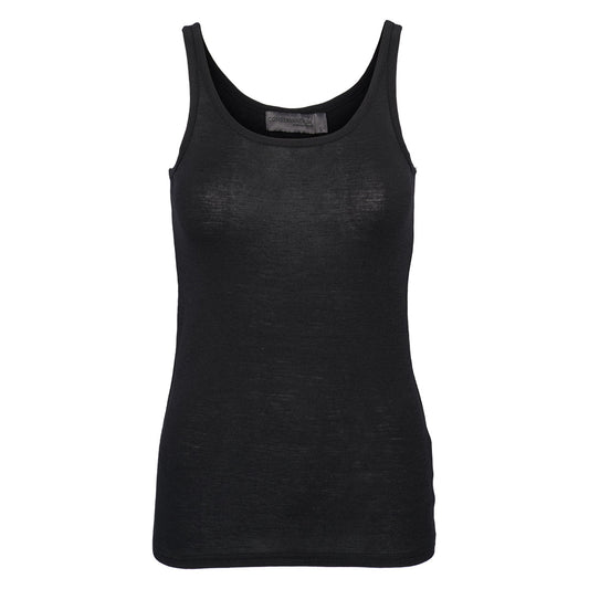 Merino wool black tank top, GOTS