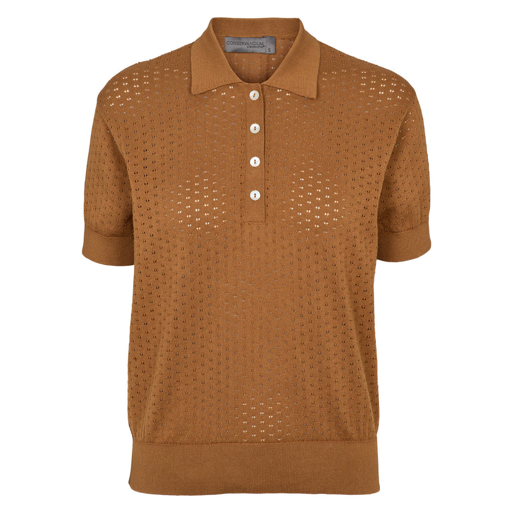 Polo t-shirt pointinelle fine-knit, GOTS