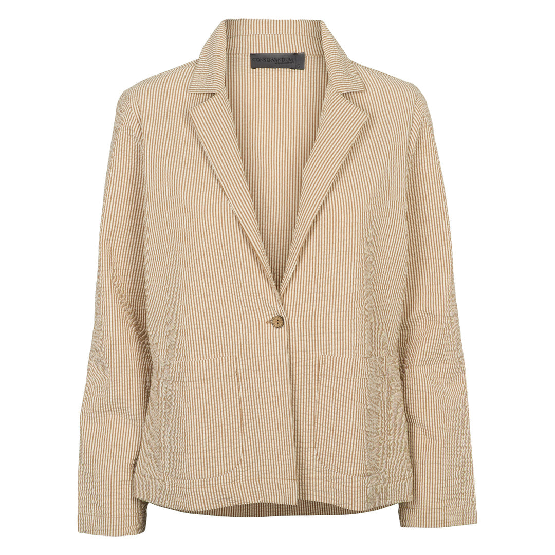 Seersucker stribeet blazer, GOTS