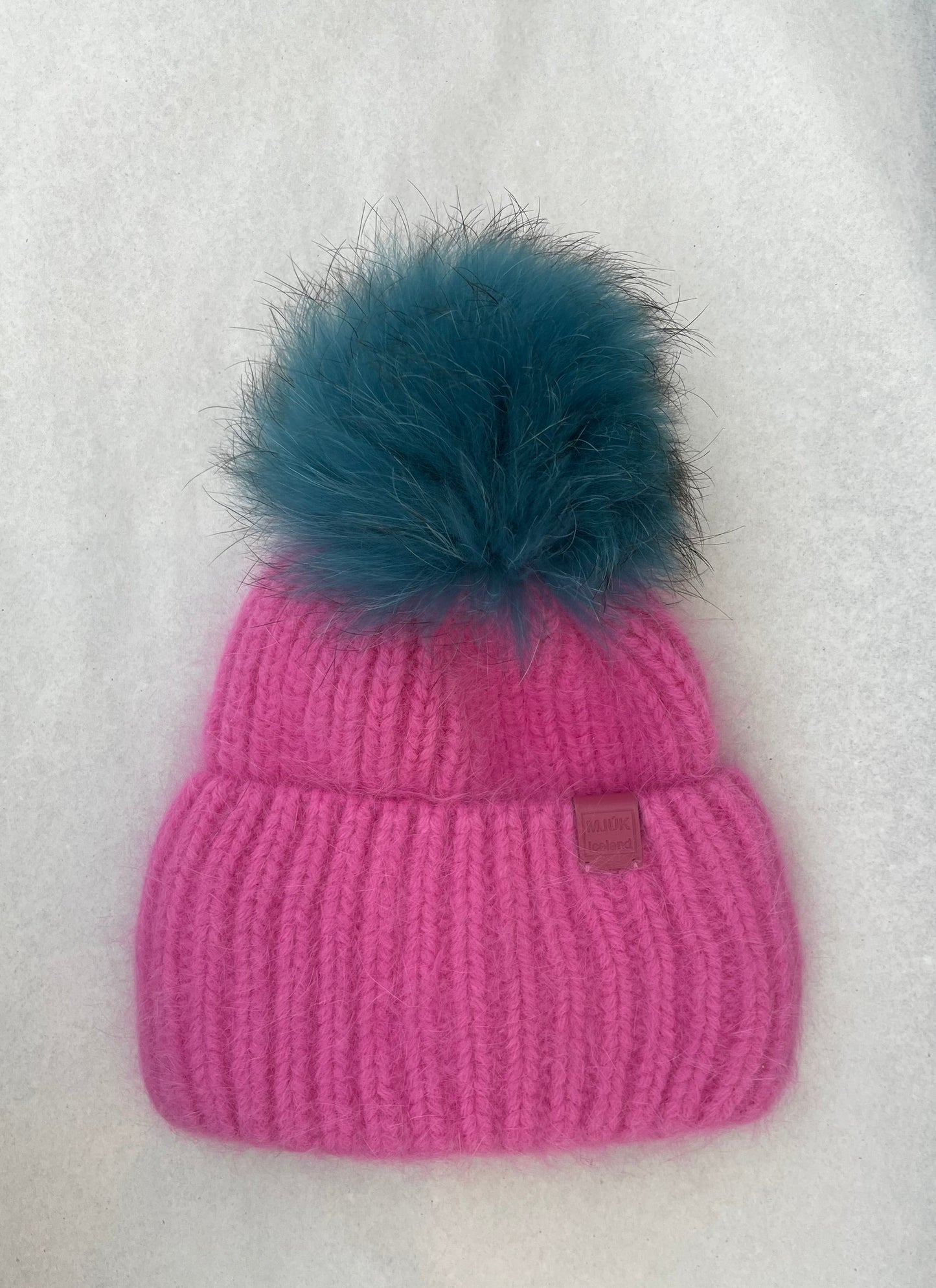 Hand-knit angora hue