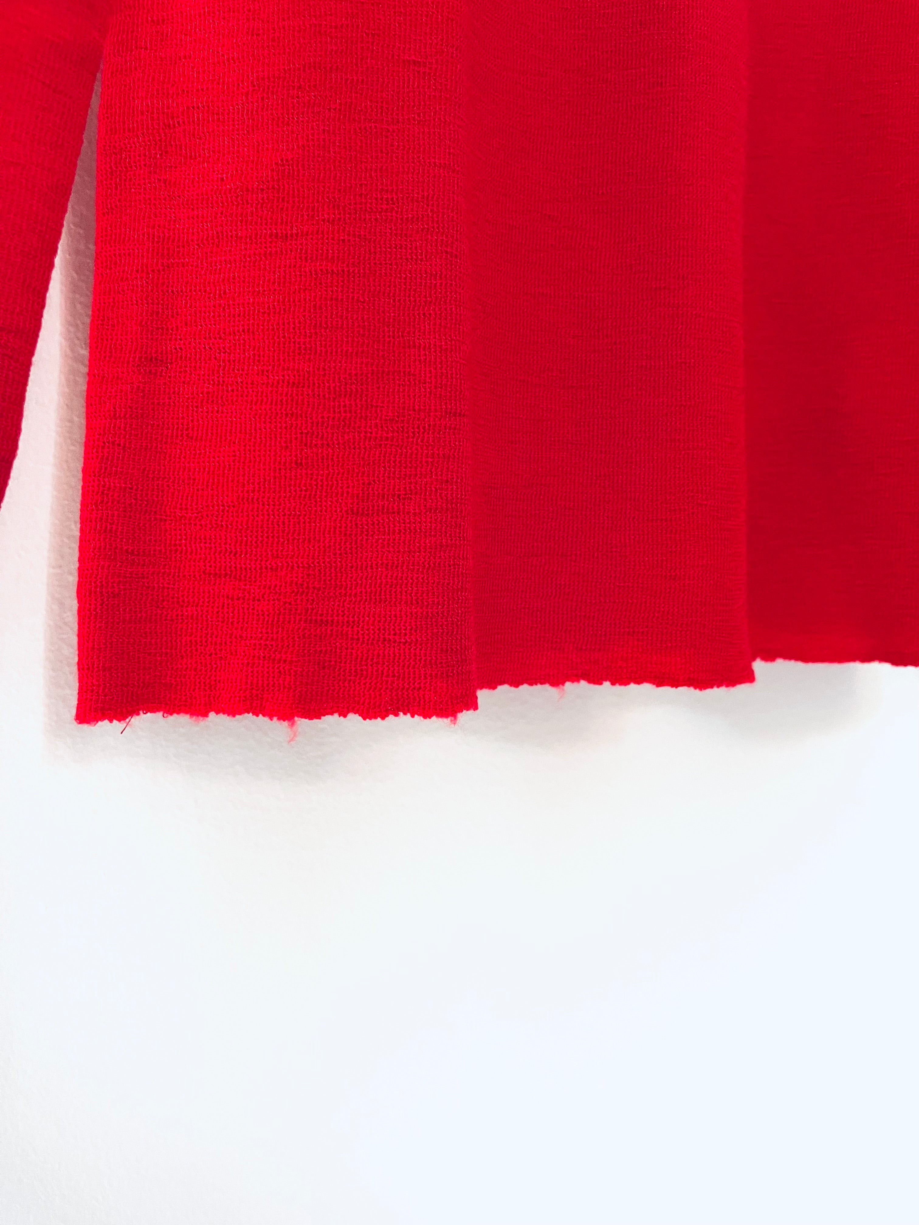 Pure merino roll-neck chili red