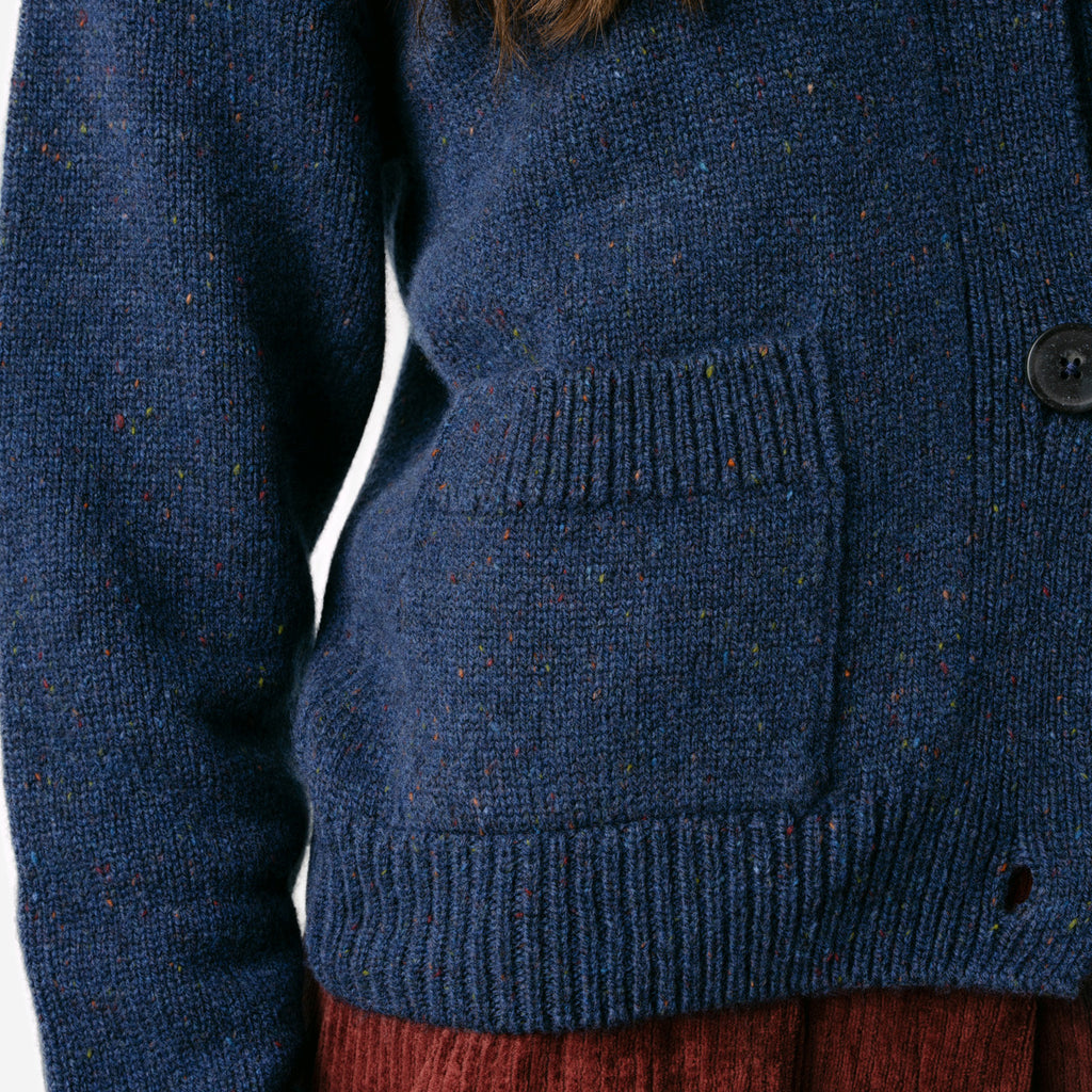 Organic lambswool polo cardigan, GOTS