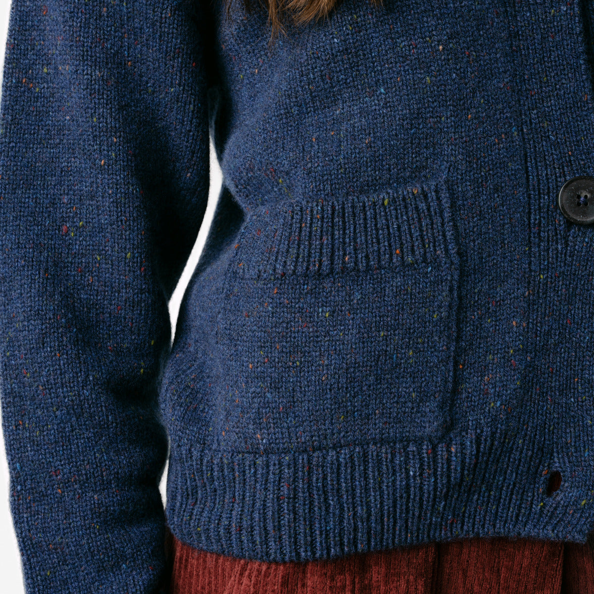 Organic lambswool polo cardigan, GOTS
