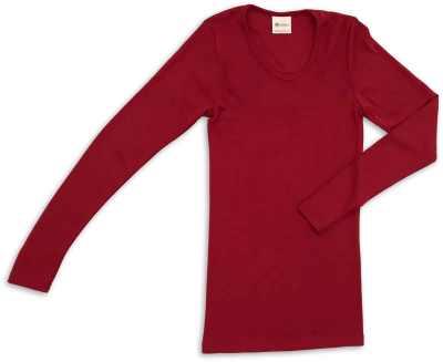 Long-sleeve merino/silk, GOTS - se de fine farver