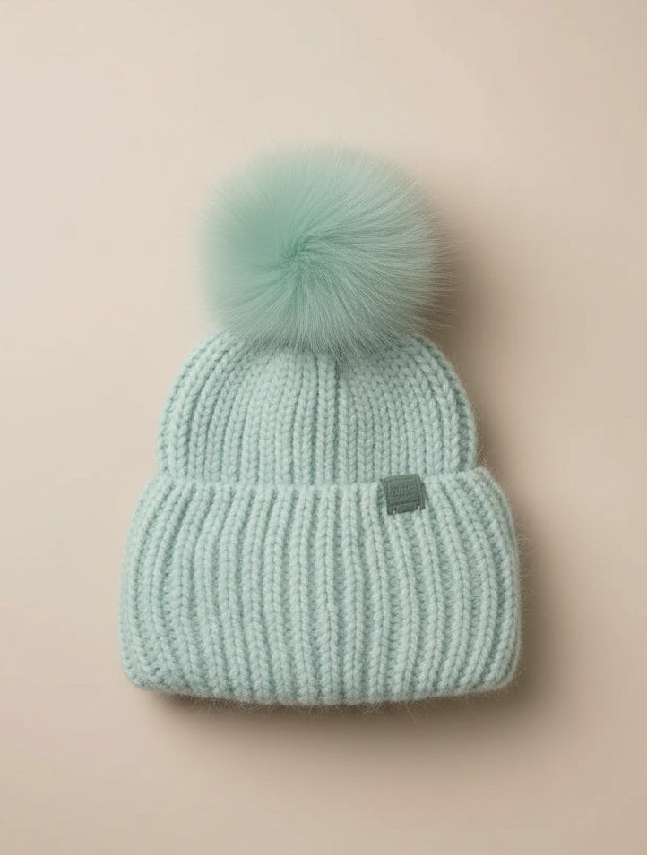 Hand-knit angora hue