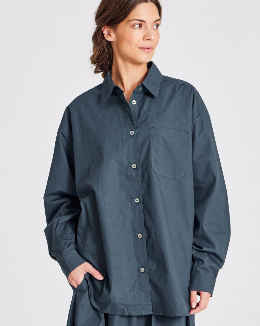 Astrid skjorte blue denim, GOTS