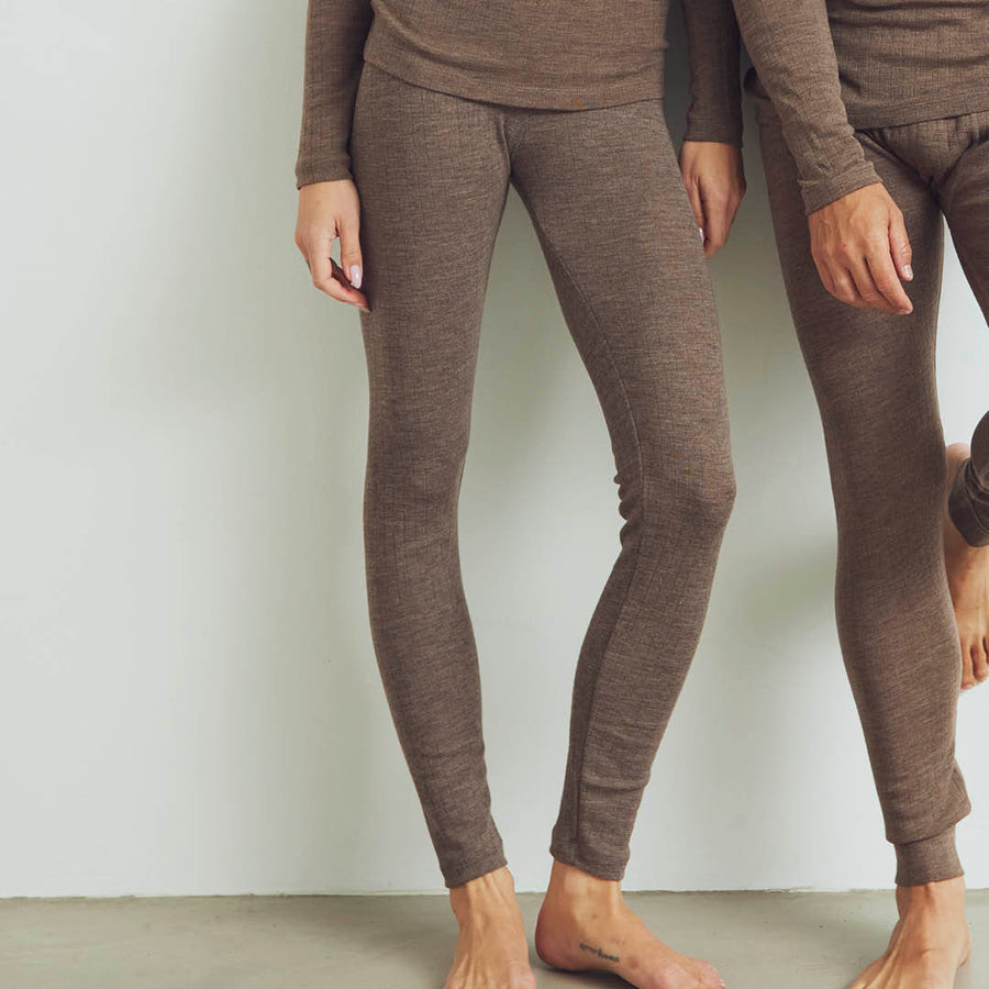 Merino wool rib tights, GOTS