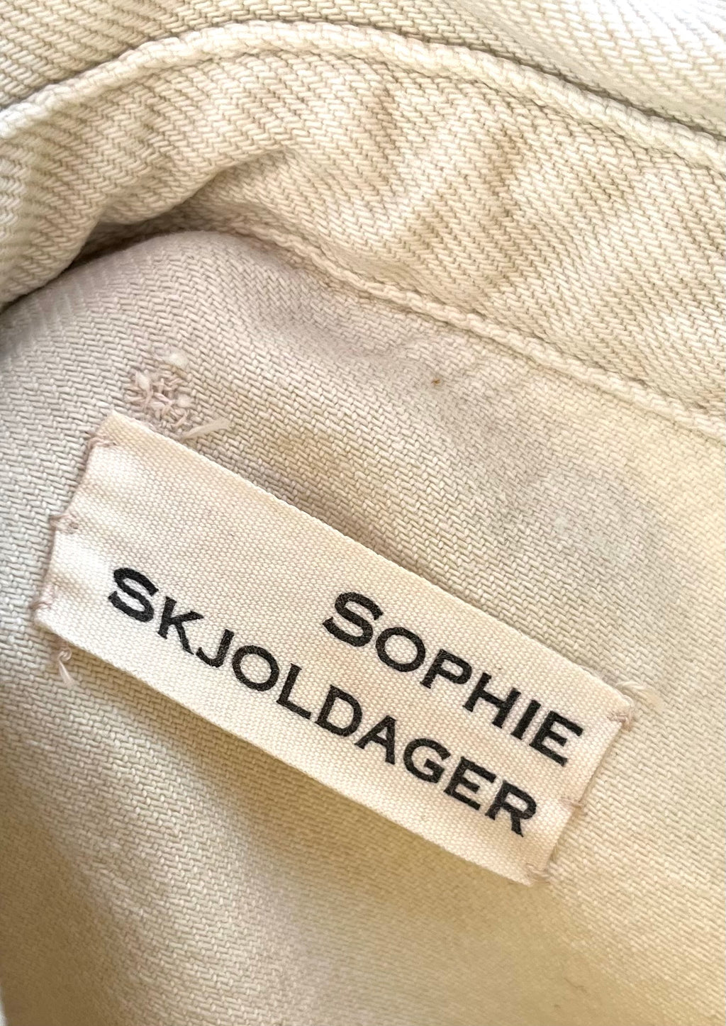 Råhvid unika overshirt råhvid med håndbroderier