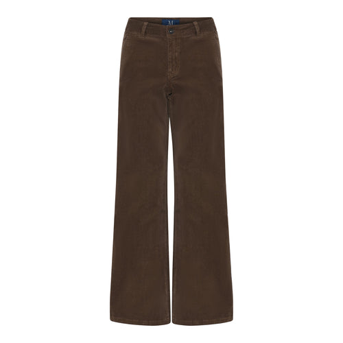 Chinos i brun babyfløjl med vide ben